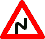 Дорожный знак Опасные повороты (с первым поворотом направо)