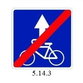 Дорожный знак Конец полосы для велосипедистов